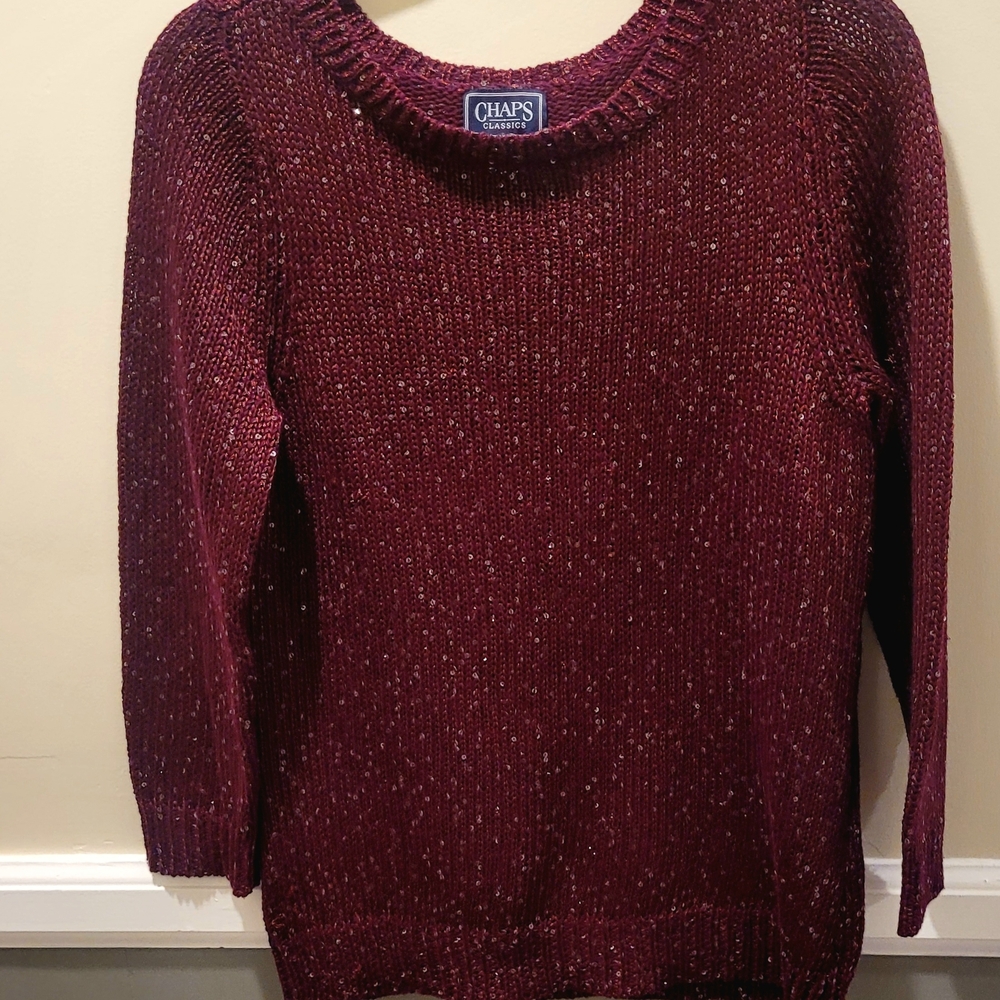 Chaps Women's Burgundy Sweater Size Medium See Description!